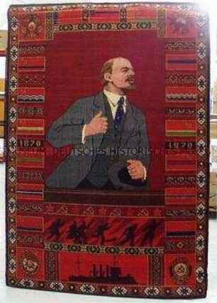 Wandteppich mit Porträt von W.I. Lenin