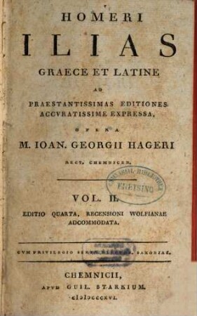 Homeri Ilias : Graece et Latine, 2