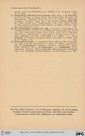 Fortsetzung von der 4. Umschlagseite (Nr. 384-386)