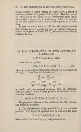 On the elimination of two arbitrary functions.