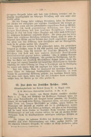 62. Das Ende des Deutschen Reiches. 1806.