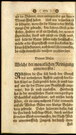 Dritter Absatz. Welche der monatlichen Reinigung unterworffen?