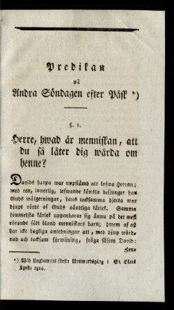 Predikan på Andra Söndagen efter Påsk *)