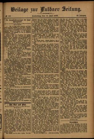 Zweite Ausgabe vom Samstag, den 13. Juli 1895.