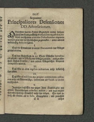 Principaliores Defensiones DD. Adversariorum