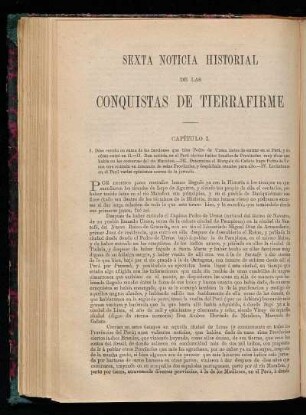 Sexta noticia historial de las conquistas de Tierra Firme.