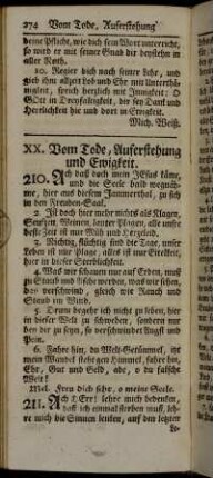 XX. Vom Tode, Auferstehung und Ewigkeit.