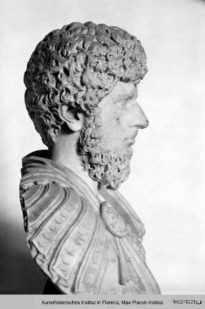 Kaiser Lucius Verus (Kopf auf moderner Büste) : Porträt des Kaisers Lucius Verus (Kopf auf moderner Büste)