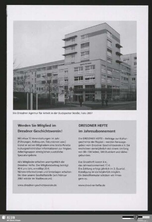 Die Dresdner Agentur für Arbeit in der Budapester Straße, Foto 2007