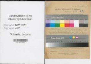 Entnazifizierung Johann Schmetz , geb. 15.09.1891 (Lehrer)