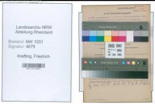 Entnazifizierung Friedrich Krefting , geb. 05.09.1877 (Rektor)