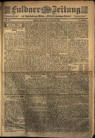 Erste Ausgabe vom Montag, den 31. Dezember 1900.