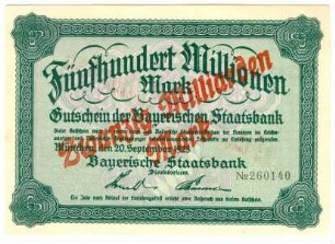 Geldschein / Notgeld, 20 Milliarden Mark, 1923?