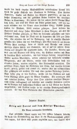 Zehntes Kapitel. Krieg mit Tarent und dem Könige Pyrrhus