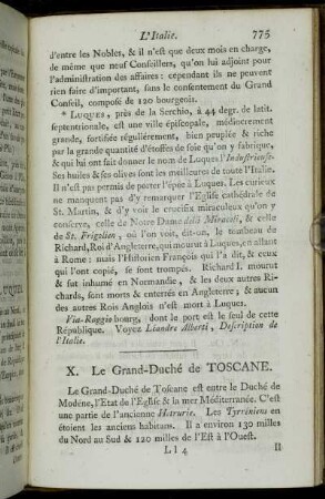 X. Le Grand-Duché de Toscane.