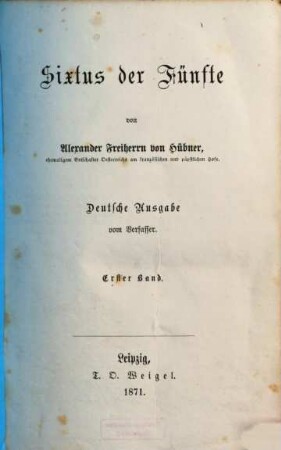 Sixtus der Fünfte, 1