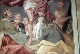 Der auferstandene Christus innerhalb einer Gruppe von Heiligen