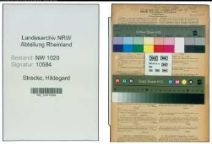 Entnazifizierung Hildegard Stracke , geb. 28.12.1908 (Vikarin)