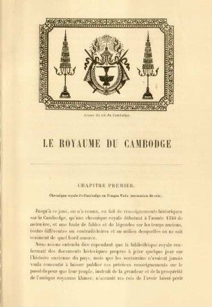 Chapitre premier. Chronique royale du Cambodge ou Pongsa Voda (succession de rois)