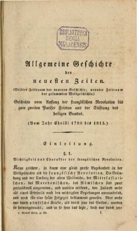 Allgemeine Geschichte vom Anfang der historischen Kenntniß bis auf unsere Zeiten, 9,1