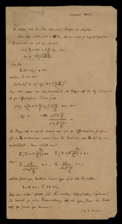 Brief von Carl Gustav Jacob Jacobi an Franz Ernst Neumann