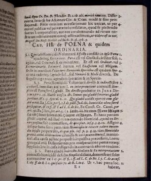 Cap. III. de Poena & quidem Ordinaria