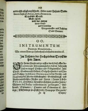 OO. Instrumentum Duorum Notariorum, [...]