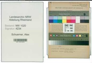 Entnazifizierung Alex Schuerner , geb. 06.10.1903 (Lehrer)