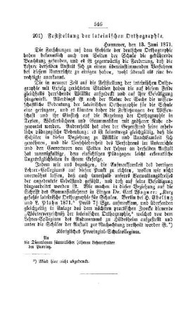 Feststellung der lateinischen Orthographie : [III. Gymnasien und Realschulen]