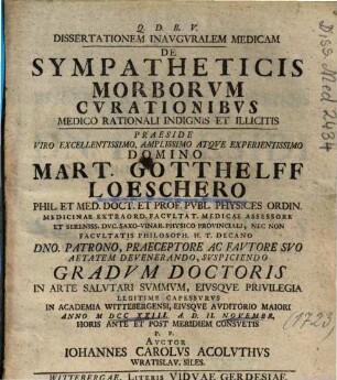 De Sympatheticis Morborvm Cvrationibvs Medico Rationali Indignis Et Illicitis