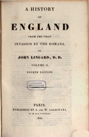 A History of England from the first invasion by the Romans, 2
