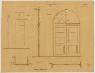 Thiersch, Friedrich von; München, Georgenstr. 16; Haus Thiersch - Windfangtür (Grundrisse, Ansichten, Schnitte)