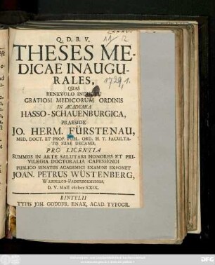 Theses Medicae Inaugurales