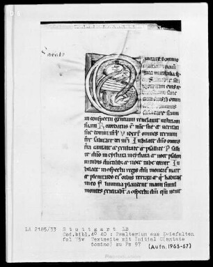 Psalterium mit Kalender — Initiale C (antate domino), Folio 75 verso