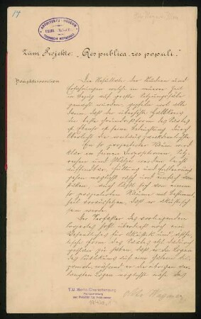 Reichstag, Berlin Zweiter Wettbewerb: Erläuterungsbericht, 6 S.
