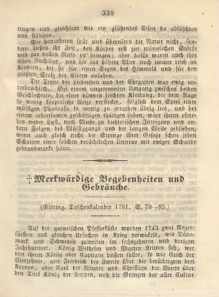 Merkwürdige Begebenheiten und Gebräuche