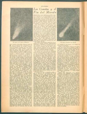 Los cometas y el fin del mundo