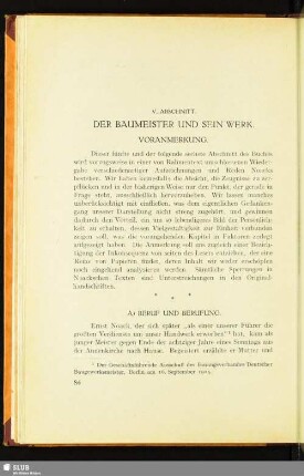 V. Abschnitt. Der Baumeister Und Sein Werk