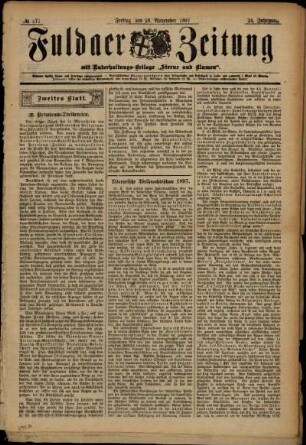 Zweite Ausgabe vom Freitag, den 26. November 1897.