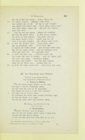 XI. Der Minnesang nach Walther