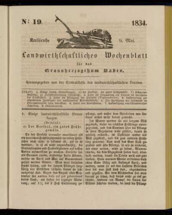 No 19. 9. Mai. 1834