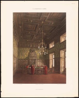 Reichsgericht, Leipzig: Senatssitzungsaal, perspektivische Ansicht (aus: Der Reichsgerichtsbau zu Leipzig, Leipzig o.J.)