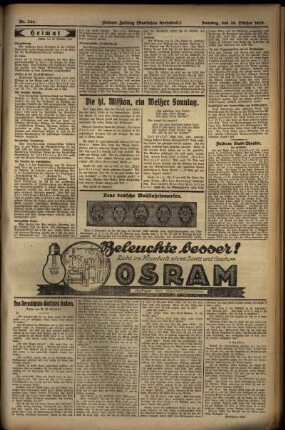 Zweite Ausgabe vom Sonntag, den 20. Oktober 1929.