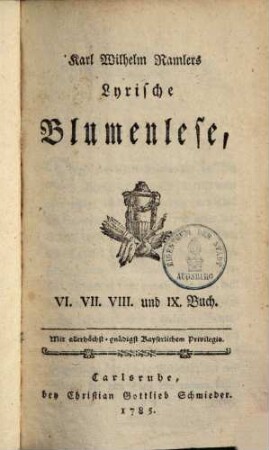 Lyrische Blumenlese, 6 - 9