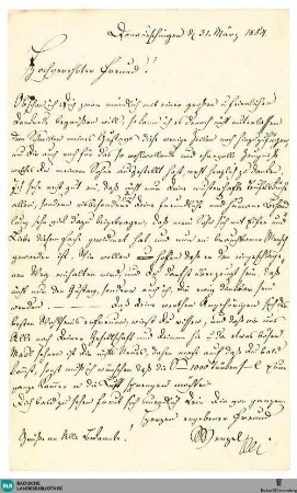 Brief von Johann Wenzel Kalliwoda an Ludwig Kirsner vom 31.03.1854 - K 3170,673