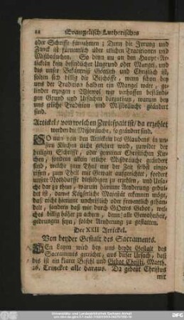 Der XXII. Artickel. Von beyder Gestalt des Sacraments.