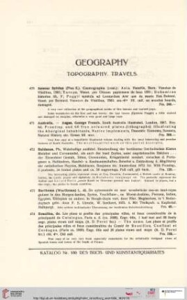 Geography. Topography. Travels (Nr. 470-522)
