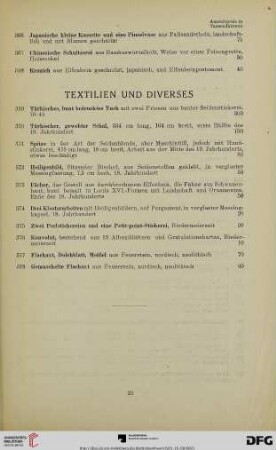 Textilien und Diverses (Nr. 369-378)