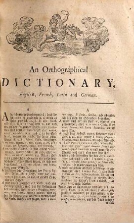 A compleat English dictionary, oder vollständiges englisch-deutsches Wörterbuch