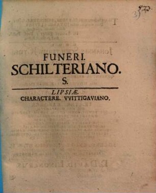 Funeri. Schilteriano. S.